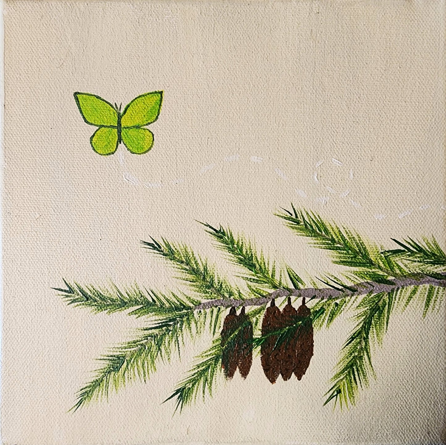 Fir Branch and Butterfly