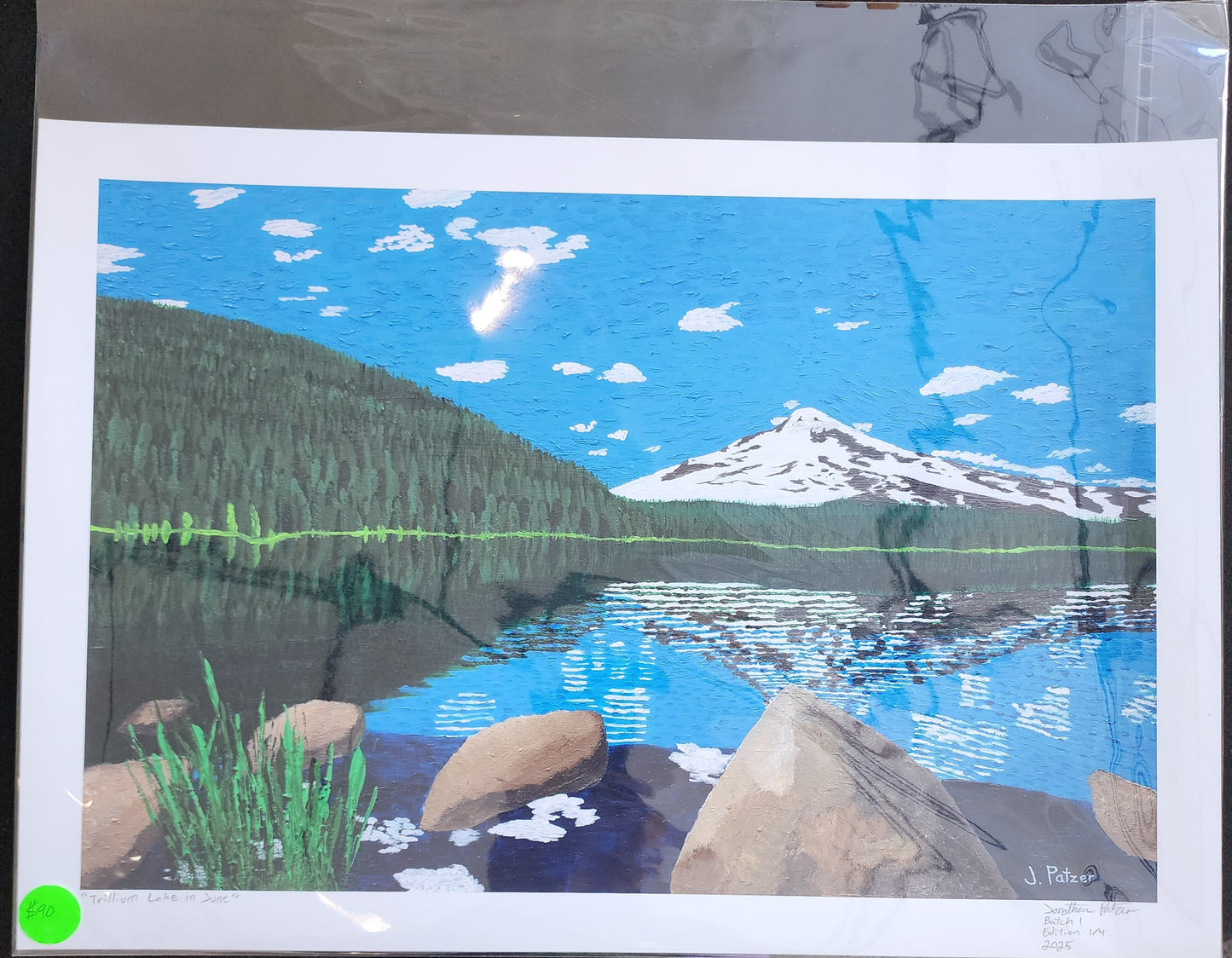 Print of "Trillium Lake in June"