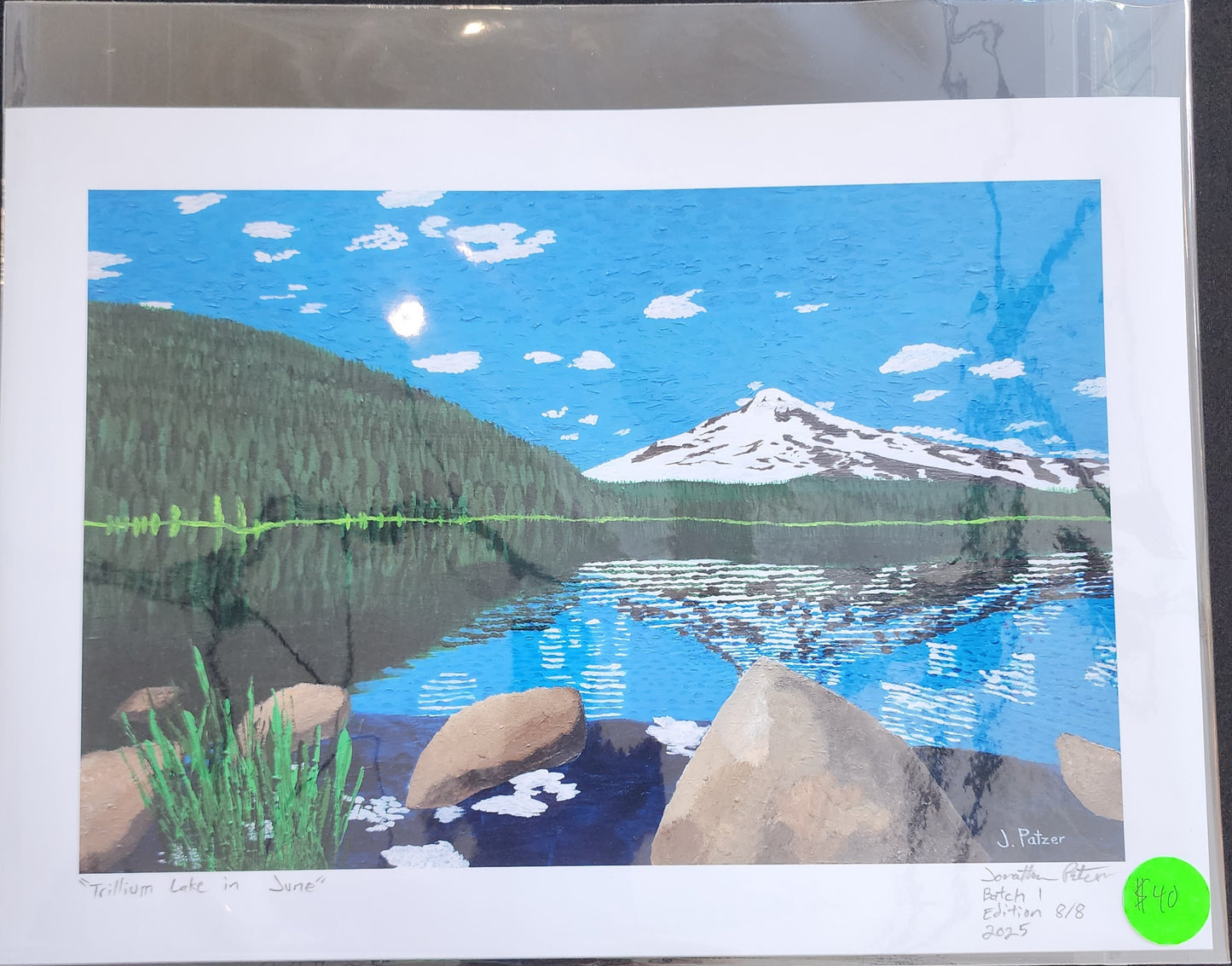 Print of "Trillium Lake in June"