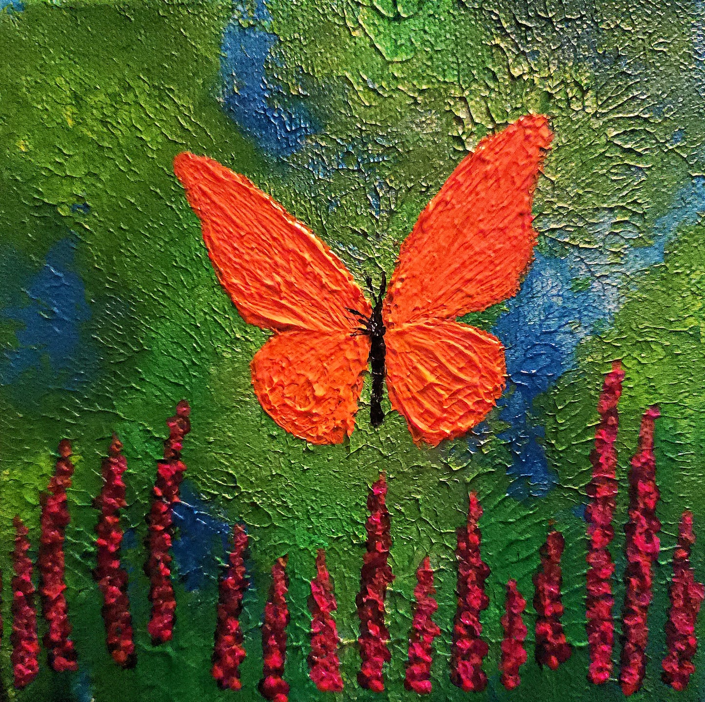 Citrine Butterfly and Foxgloves