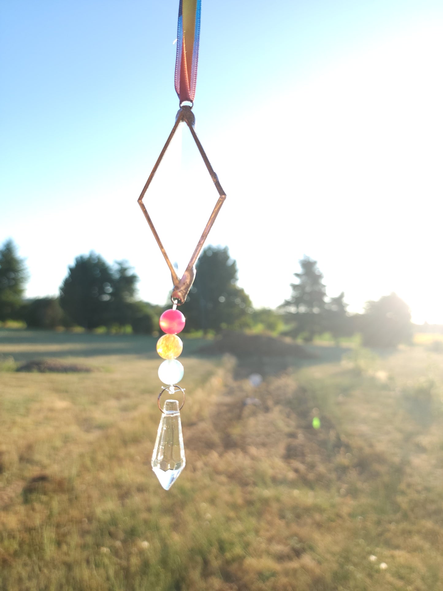 Pansexual Pride Kite Suncatcher