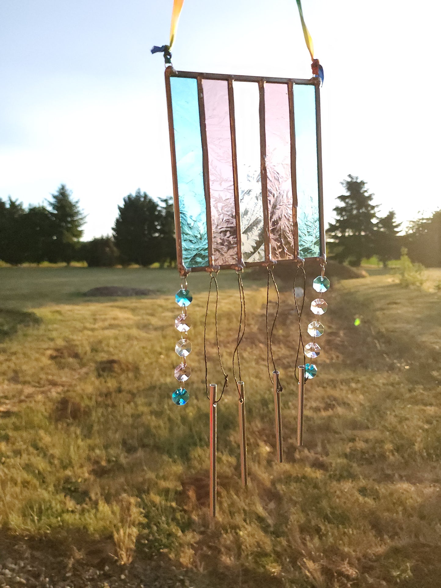 Trans Flag Wind Chime