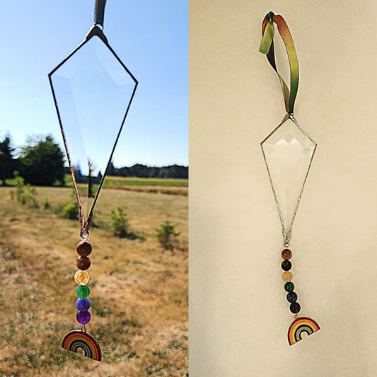 Rainbow Pride Shield Kite Suncatcher